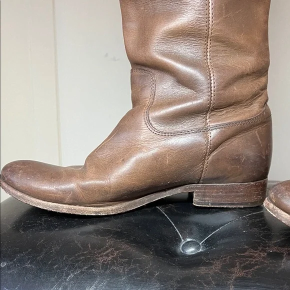 FRYE Brown Leather Tall Boots - Picture 4 of 13